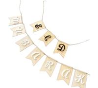 13x18cm Pre-Assembled Eid Mubarak Bunting - Acrylic & Wooden | Festive Ramadan Decor