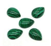 13x18mm Water Drop Stone Cabochons Beads Flatback Natural Amethyst Lapis Gemstone Cab Cameo for Earring Necklace Jewelry Making-Malachite Turquoise-20 pcs