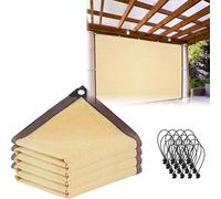 13x32 FT Beige Patio Privacy Shade Cover Screen - Sturdy Breathable Fabric for Easy Hanging on Pergola & Deck - Perfect Outdoor Sun Protection Solution