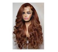 13x4 Chocolate Brown Lace Front Wig Human Hair Transparent Body Wave Wigs Pre Plucked Glueless Wig 150 Density(28inch)