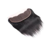 13x4 HD Lace Frontal Closure Pre Plucked Human Hair Straight Ear to Ear 150 Density HairExtensions Natural Black Easy Installation and Removal(10inch)