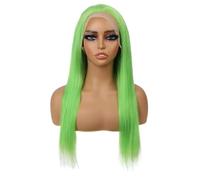 13x4 Lace Front Wigs for Black Women Human Hair Pre Plucked Colored Straight Glueless Wig 150 Density Adds Volume(Light green,14inch)