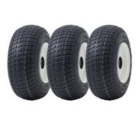 13x5.00-6 Grass Lawnmower Tyres & Rims Wanda P332, 25mm 6205 Bearings (Set of 3)