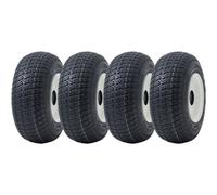 13x5.00-6 Grass Lawnmower Tyres & Rims Wanda P332, 25mm 6205 Bearings (Set of 4)