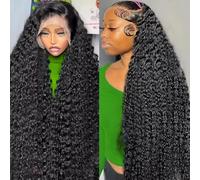 13x6 Deep Wave Lace Front Wigs Human Hair 200% Density Water Wave Lace Front Wigs Human Hair Water Wave 13x6 HD Lace Front Wigs Pre Plucked 14A Brazilian Virgin Wigs 18 Inch