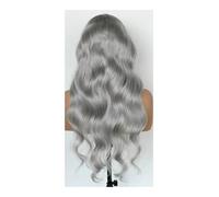 13x6 Grey Lace Front Wigs Human Hair Pre Plucked with Baby Hair 180 Density Glueless Wigs for Black Women Womans Hair Topper(24 inch)