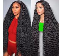13x6 Lace Front Wig Human Hair for Women HD Transparent Deep Curly Lace Frontal Wig Human Hair Pre Plucked with Baby Hair Natural Color 12 Inch