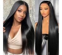 13x6 Lace Front Wigs Human Hair 180 Density Straight HD Lace Front Wigs Human Hair Pre Plucked with Baby Hair Natural Color Glueless Frontal Wig for Women 20 Inch