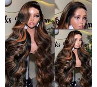 13x6 Ombre Lace Front Wig Human Hair 1B/30 Highlight Lace Front Wig Human Hair 180% Density Body Wave HD Transparent Lace Front Wigs Colored Balayage Wig for Black Women 30 Inch