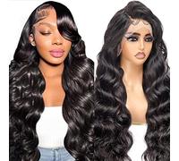 13x6 Transparent HD Lace Front Wigs Human Hair Wig, Body Wave Human Hair Wig For Black Women, Glueless Wig Pre Plucked With Baby Hair, Black Brazilian Real Hair Lace Frontal 22 Inch