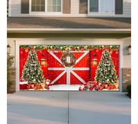 13X6ft Christmas Garage Door Cover Decorations Large Christmas Rustic Barn Door Xmas Tree Gifts Garage Door Cover for Holiday Xmas Outdoor House Wall Party Decor Background