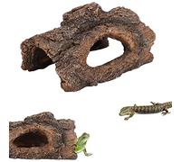 13x7.5x5cm5.12x2.95x1.97inch Reptile Simulation Tree Bark Hide Cave, Fish Tank Tree Trunk Decoration Aquarium Statue Hollow Stump Root Branch Hide for Scorpion Lizard