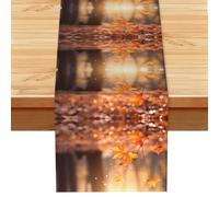 13x72 inches - Maple Leaf in the Sun Printed Linen Table Runner â€“ Ideal for kitchen dining and cozy family gatherings