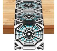 13x72 inches - Octagon Building Printed Linen Table Runner â€“ Ideal for kitchen dining and cozy family gatherings