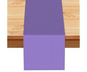 13x72 inches - Rich violet Printed Linen Table Runner â€“ Ideal for kitchen dining and cozy family gatherings