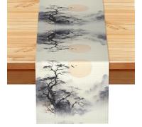 13x72 inches - Where to see the moon Printed Linen Table Runner â€“ Ideal for kitchen dining and cozy family gatherings