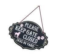13x9 Inch Wood Rusts Resistant Weatherproof Please Keep Gate Closed Dog Sign Easy Mounting Indoor or Outdoor Use Pet Sign