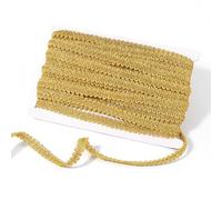 13Yards x 13mm Gold Braid Trim ，Golden Embroidery Trimming Decrative Woven Fabric Lace Upholstery Trim for Sewing Costume Curtains Slipcover Decoration DIY