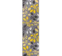 (14. 1096 1 Floral - Grey / Yellow, Hallway Runner : 60 x 230 cm) Modern Geometric Floral Abstract Area Rugs Check Multi Coloured Non Slip Runner