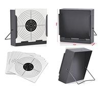14 * 14cm Target Holder + Targets Air Rifle Pistol Pellet Trap Shooting Scope Airsoft Practice (Target Holder + 150 Targets)