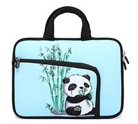 14 15 15.4 15.6 inch Laptop Handle Bag Computer Protect Case Holder Notebook Sleeve Neoprene Cover Soft Carrying Case with Extra Pockets for Dell Lenovo Toshiba HP Chromebook ASUS Acer(Cute Panda)