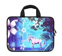14 15 15.4 15.6 inch Laptop Handle Bag Computer Protect Case Pouch Holder Notebook Sleeve Neoprene Cover Soft Carrying Travel Case for Dell Lenovo Toshiba HP Chromebook ASUS Acer (Cute Unicorn)