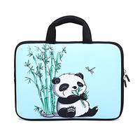 14 15 15.4 15.6 inch Laptop Handle Bag Computer Protect Case Pouch Holder Notebook Sleeve Neoprene Cover Soft Carrying Travel Case for Dell Lenovo Toshiba HP Chromebook ASUS Acer (Panda & Bamboo)