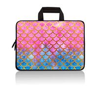 14 15 15.4 15.6 inch Laptop Handle Bag Computer Protect Pouch Holder Notebook Sleeve Neoprene Cover Soft Carrying Travel Case fit Dell Lenovo Toshiba HP Chromebook ASUS Acer (Mermaid Scale)