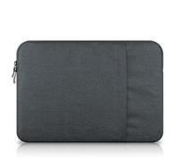14"-15.4" Laptop Sleeve, SATURCASE Nylon Cotton Liner Sleeve Bag Case Cover Skin with Extra Pocket for 15.4" MacBook Pro/Retina and Other 14"-15.4" Laptops/Portable Computers (Dark Gray)