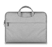 14"-15.6" Laptop Sleeve, SATURCASE Nylon Cotton Liner Handle Sleeve Bag Case Cover Skin with Extra Pocket for 15.4" MacBook Pro/Retina and Other 14"-15.6" Laptops/Portable Computers (Light Gray)