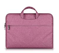 14"-15.6" Laptop Sleeve, SATURCASE Nylon Cotton Liner Handle Sleeve Bag Case Cover Skin with Extra Pocket for 15.4" MacBook Pro/Retina and Other 14"-15.6" Laptops/Portable Computers (Pink)