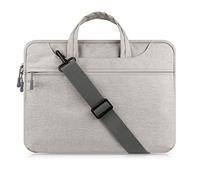 14"-15.6" Laptop Sleeve, SATURCASE Nylon Plush Liner Handle Shoulder Strap Sleeve Bag Case Cover Skin with Extra Pocket for 15.4" MacBook Pro/Retina and Other 14"-15.6" Laptops/Computers (Gray)