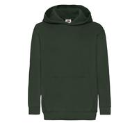 (14-15, Bottle Green) Fruit Of The Loom Older Kids Unisex Classic 80/20 Hoodie