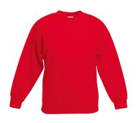 (14-15, Red) Fruit Of The Loom Kids Unisex Classic 80/20 Set-In Sweatshirt