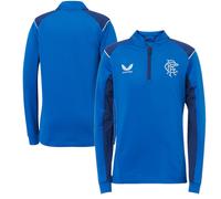(14-15 Years) Rangers Football 1/4 Zip Castore Kid's Mid-Layer Blue Top - New