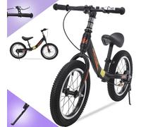 14/16 inch Balance Bike for 3 4 5 6 7 and 8 Years Old Boys Girls,No pedal Training Bicycle with Brake and Kickstand,Adjustable Seat Height,Air Tires,Outdoor for Outdoor Sports,Black,16 in
