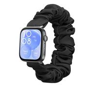 kwmobile Watch Strap Compatible with Huawei Watch Fit 3 / Fit 4 - Black Scrunchie Watch Band - 14-19 cm