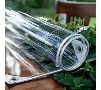 14.1oz/M² Heavy Duty Clear Tarp, Clear Tarps with Grommets and Tying Rope,13.8mil Tarpaulin for Camping, Plants Greenhouse, Cars, Patio and Pavilion(1.9x3.9m/6.2x12.8ft)
