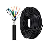 14-20 AWG Twisted Pair Shielded Wire 4-core, PVC Dual-Insulated Oxygen-Free Pure Copper Shielded Cable For Security Cameras, Smart Home, Automation, Audio & Industrial Signals(30ft,1.0mm²(16AWG))
