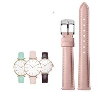 14-20mm Ladies' leather Quick release Fashion watchband Fit for Casio/Citizen/Fossil/DW(Light pink Silver,16mm)
