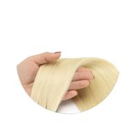 14-24 Inch Remy Straight Clip In Human Hair Extensions Full Head 6pcs/set Easy Installation and Removal(Bleach Blonde,22inch)
