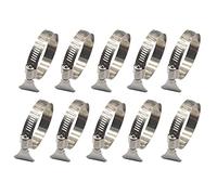 14-27mm Thumb Screw Key Adjustable Hose Clamps 304 Stainless Steel Worm Drive Pipes Clamps （10 Pieces