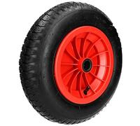 14" 350mm Pneumatic Wheel with 25mm Bore & 13mm Optional Reducer for Wheelbarrow, Replacement Inflatable Tyre 3.50-8, 100kg Capacity