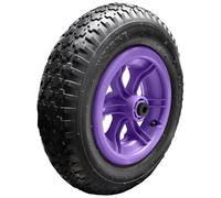 14" 350mm Pneumatic Wheelbarrow Wheel with 12mm (1/2") Bore Spoked Centre for Wheelbarrow Truck or Trolley - Purple