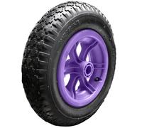 14" 350mm Pneumatic Wheelbarrow Wheel with 25mm (1") Bore Spoked Centre for Wheelbarrow Truck or Trolley - Purple Lilac