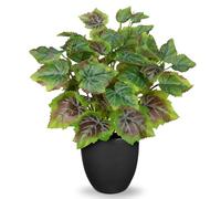 14.5" Artificial Plants Indoor Home Decor, Fake Potted Silk Plants for Shelves Living Room Decorative, Small Artificial Office Desk Plants in Pots, Faux Grape Leaf Vine Hope Tropical House Plant