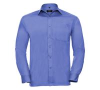 (14.5, Corporate Blue) Russell Collection Mens Long Sleeve Shirt