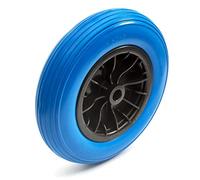 14.5 Inch 3.50-8 PU Puncture Proof Solid Tyre & Wheel 14.5'' PU Wheelbarrow Barrow Blue