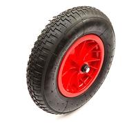 14.5 Inch Wheel & Tyre 3.50-8/4.00-8 14.5" 4 Ply With Axle Set Red Wheelbarrow Barrow (With Axle)