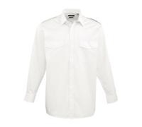 (14.5in, White) Premier Mens Long-Sleeved Pilot Shirt